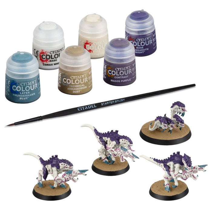 Warhammer 40,000: Tyranids: Termagants and Ripper Swarm + Paints Miniatures Set