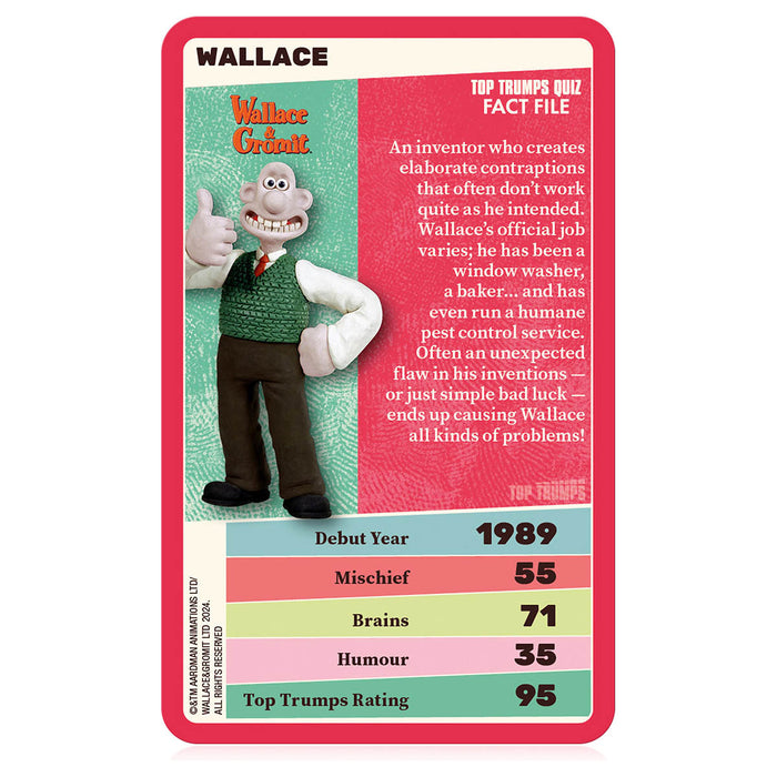 Aardman Top Trumps Specials Card Game