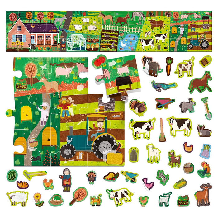 Headu Farm & Stickers Puzzle Set