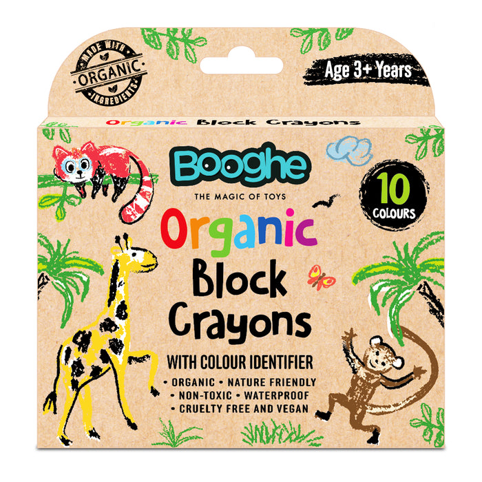 Booghe Organic Block Crayons (10 Pack)