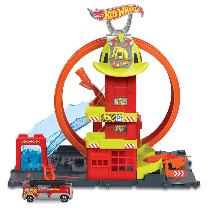  Hot Wheels City: Super Loop Fire Station Set