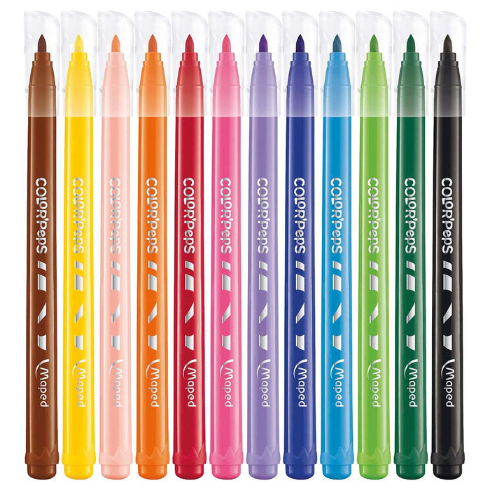 Maped Color'Peps Jungle Washable Felt-Tip Pens (12 Pack)