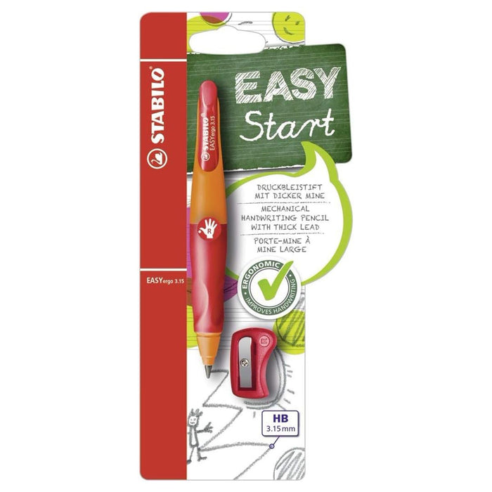 STABILO EASYergo 3.15 HB Pencil Orange and Red