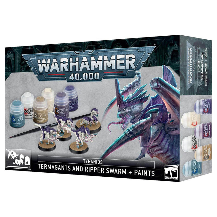 Warhammer 40,000: Tyranids: Termagants and Ripper Swarm + Paints Miniatures Set