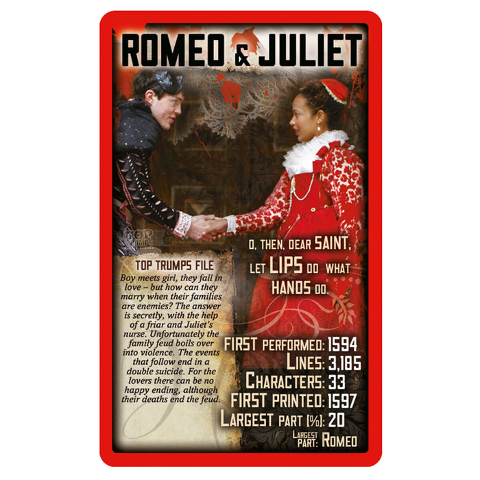 Top Trumps Card Game Shakespeare's plays Edition