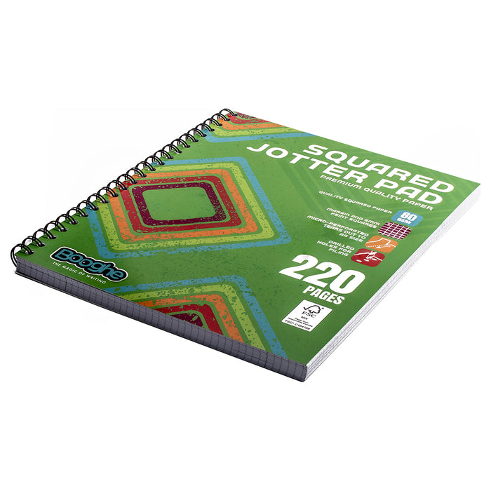 Booghe A4 Squared Jotter Pad 220 Pages (6 Pack)