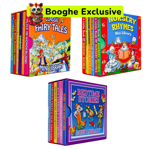 Classic Fairy Tales - Nursery Rhymes - Bedtime Stories - Mini Library Board Books (3 Sets of 6)