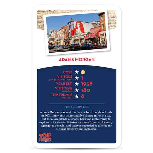 Washington DC Top Trumps Card Game 