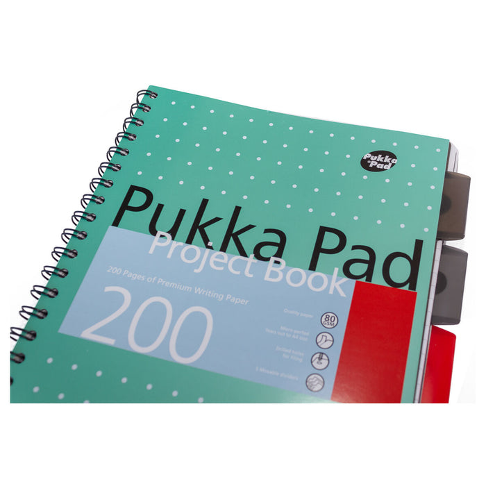 Pukka Pad Metallic A4 Project Book 200 Pages Pack of 3