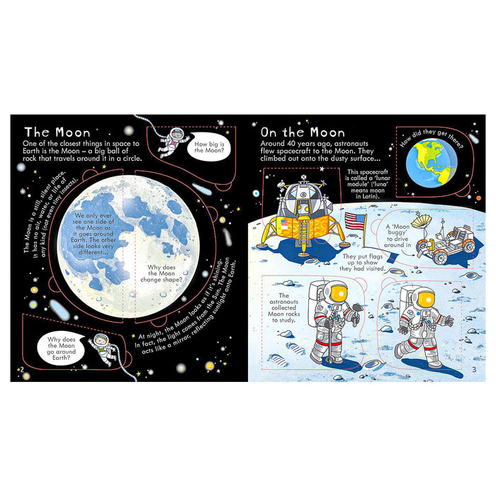 —　Book　Lift-the-Flap　Inside　Space　Look　Usborne　Booghe